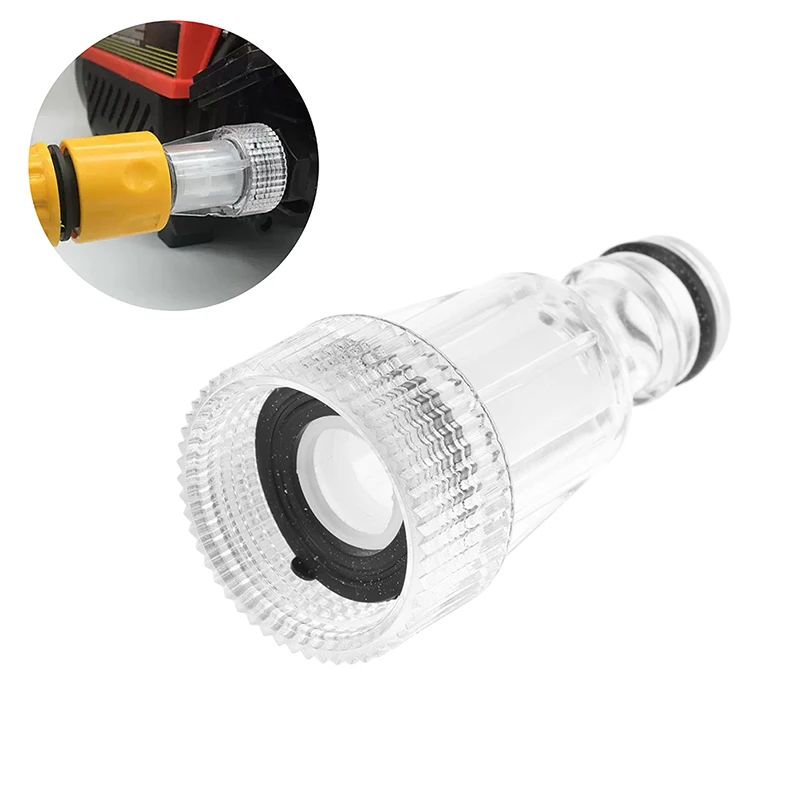 

1 Pc 3/4" Garden Water Fast Connectors Car Washing Machine Universal Nipple Filter Pump Transparent Screen