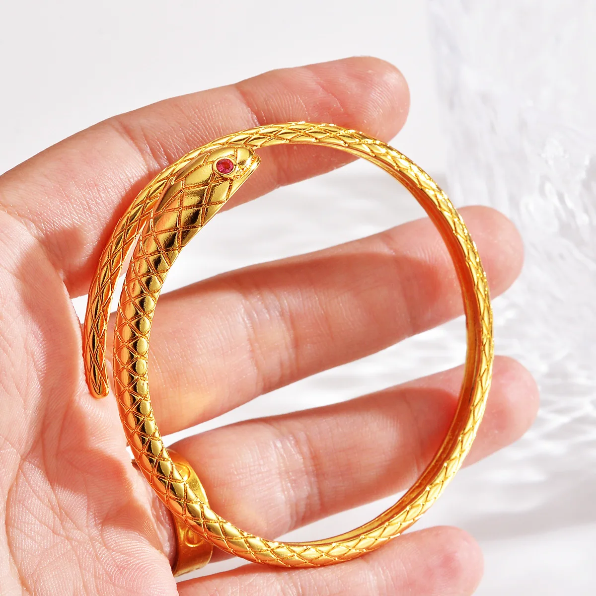 

Luxury 24K 9999 Pure Gold real gold Women's Snake Bracelet