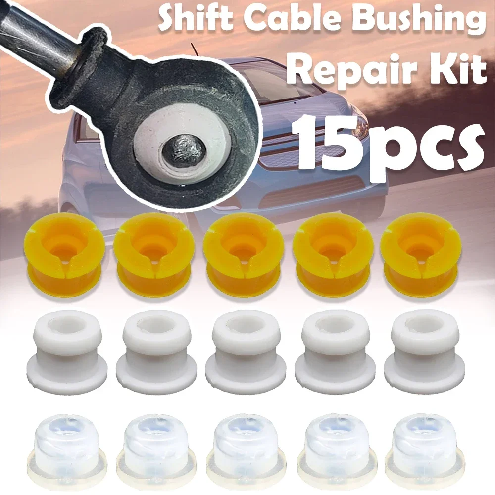 

15PCS AT Shifter Cable Bushing For Ford Ram Chevrolet Buick Dodge Fiat Gear End Pivot Connector Fix Sleeve Grommet Repair Kit