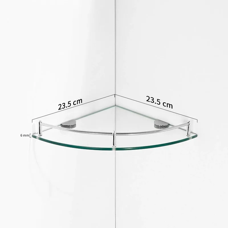 Glass Shelf Bore Bathroom Organizer Triangle Corner Shower Bathroom Organizers Accessories Hardwares Wall Hardware Fixture Home