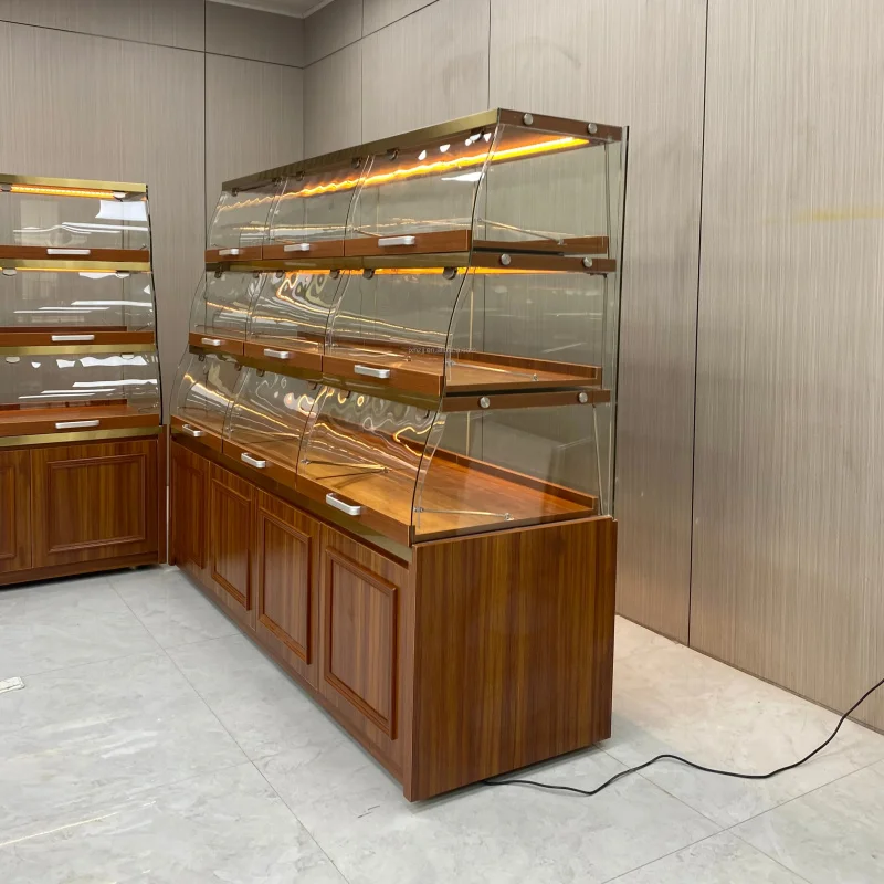 Customize.Vintage Style Bakery Display Cabinet Wood & Glass Combination Baked Goods