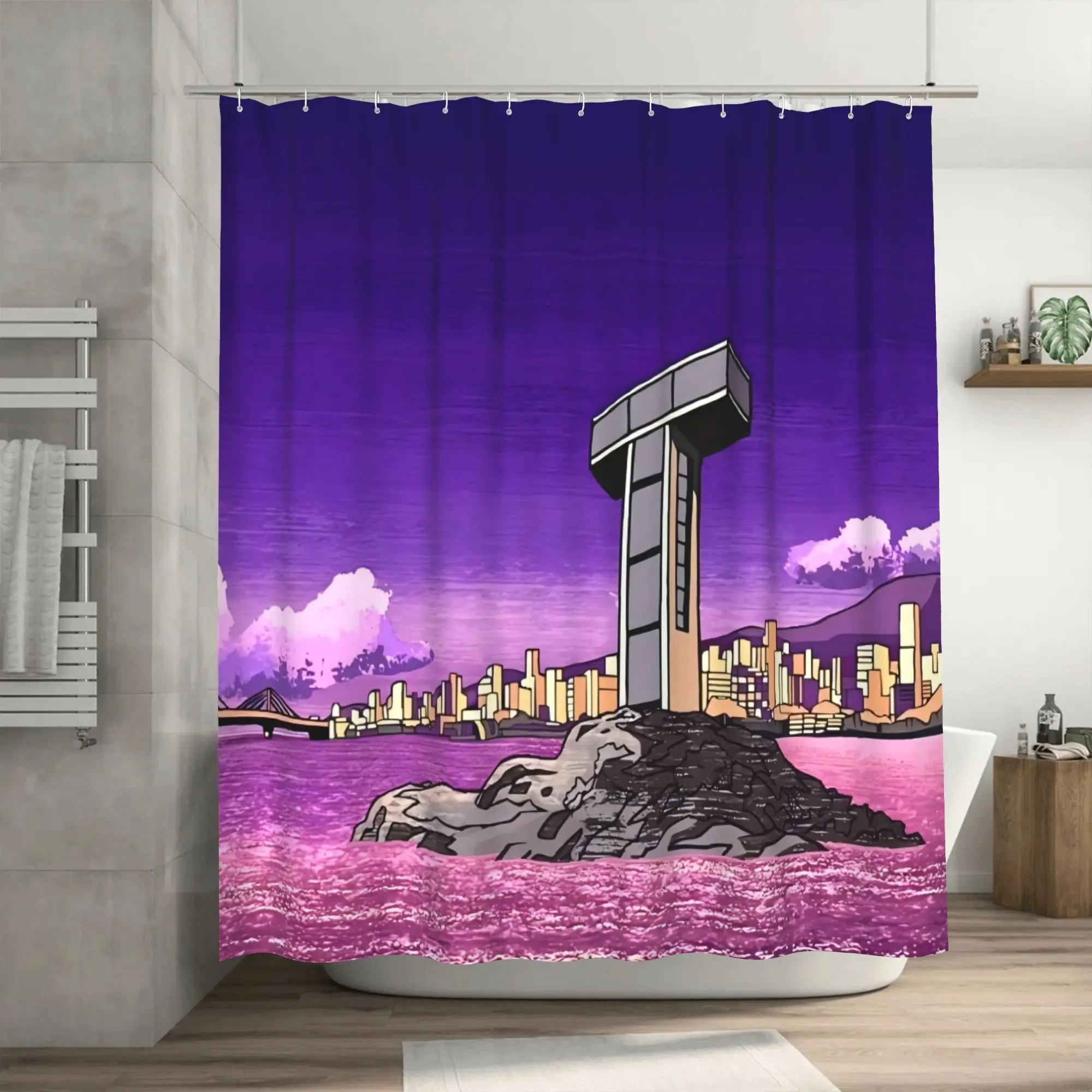 

Занавеска для душа Teen Titans Tower с крючками — яркий дизайн супергероя, прочная полиэфирная ткань, декор для ванной комнаты, которую можно стирать в машине