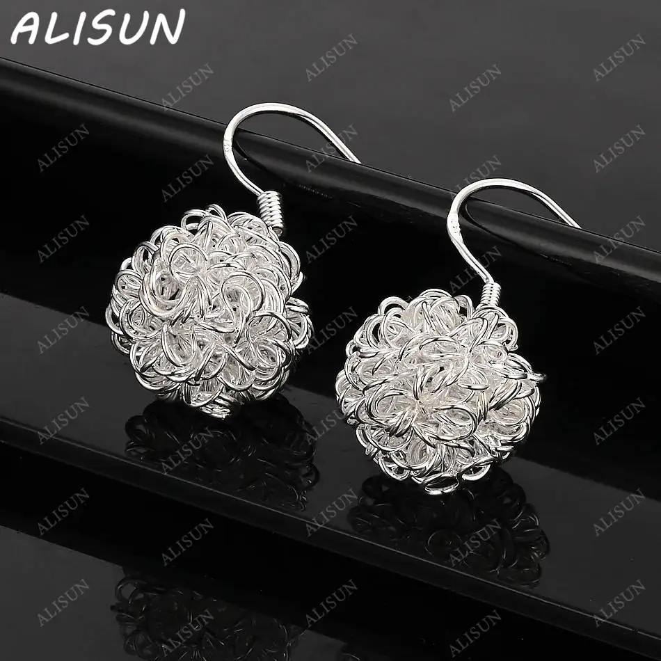 

ALISUN 925 Sterling Silver Hydrangea Earrings Drop Earrings For Women Anniversary Gift Popular Wild Fashion Romantic Jewelry