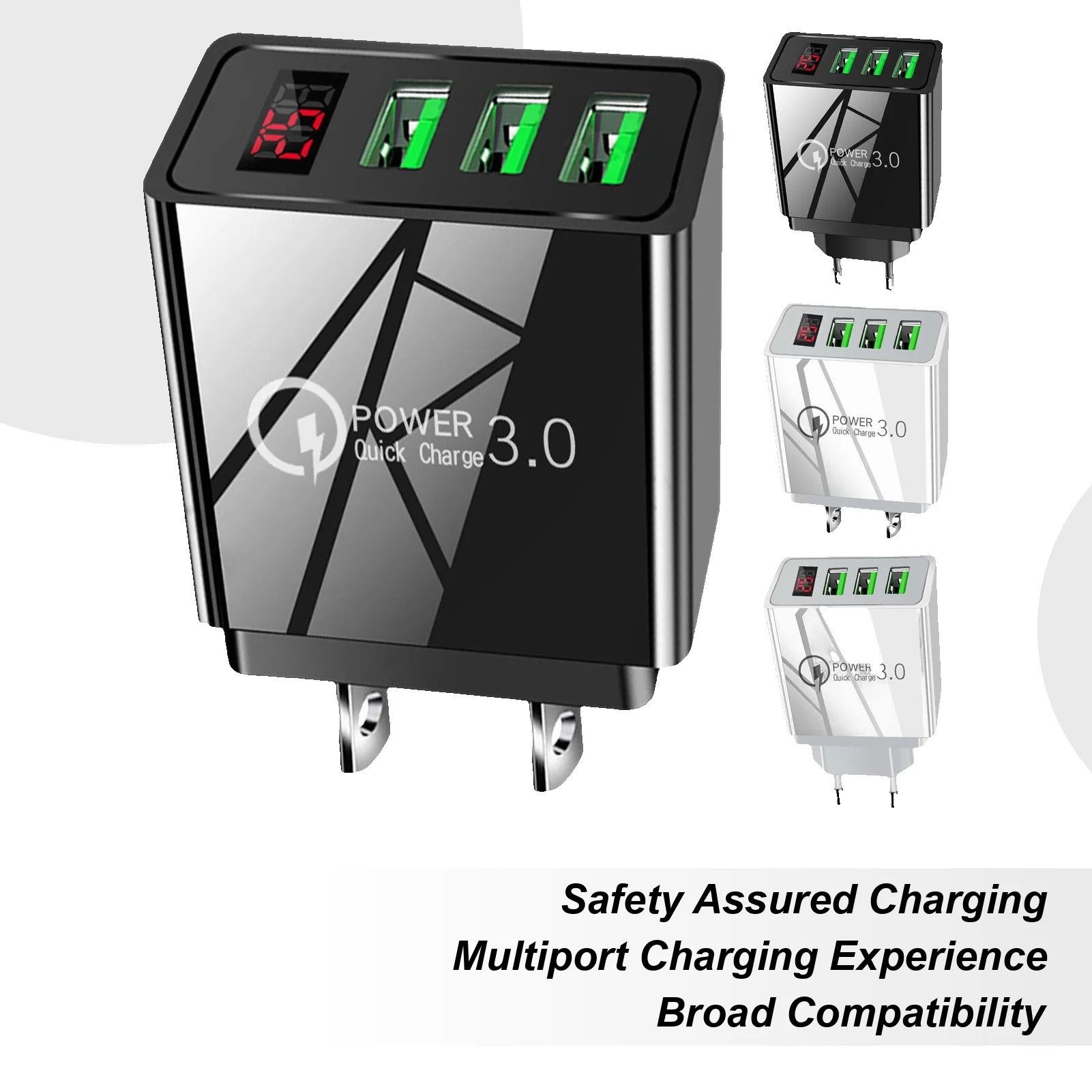 3.1A 3ポートUSB充電器、携帯電話充電アダプター、タブレット用ポータブル壁掛け充電器、急速充電器、3ポート壁掛けアダプター、USB充電ブロック