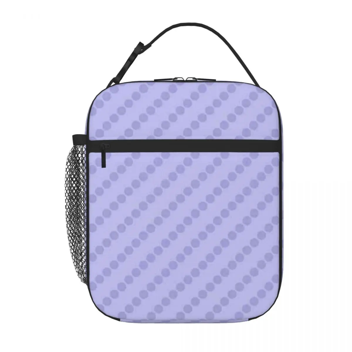 Bestselling Pastel Lilac Polka Dots(CL) Industrial Style Lunch Bag Gym Post-Workout Food Storage Bag view 2