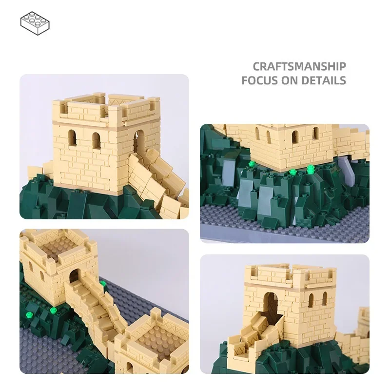 World\'s Famous Architecture Beijing Great Wall Building Blocks Model Historical Bricks Set Gift Toys Decoration For Kids Adults