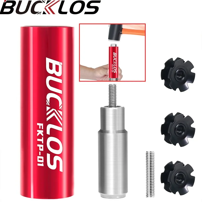 

BUCKLOS Bicycle Fork Star Nut Installer Tool with Spare Screws Bike Front Fork Expandan Screw Tool Headset Components Repair Kit