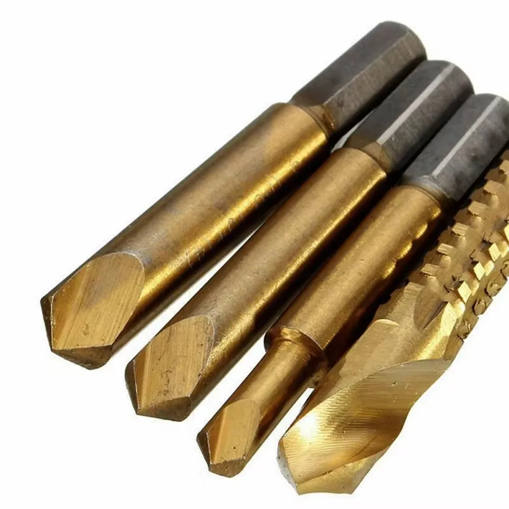 Extracteur de vis cassé endommagé en titane HSS, extracteur de 2,2, scie à cloche, foret, outils de travail de calcul, 4 pièces