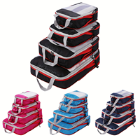 3/6 Pieces Travel Storage Organizer Set With Portable Lightweight Suitcase Bags Compressed Packing Cubes Shoe Bag Mesh Luggage