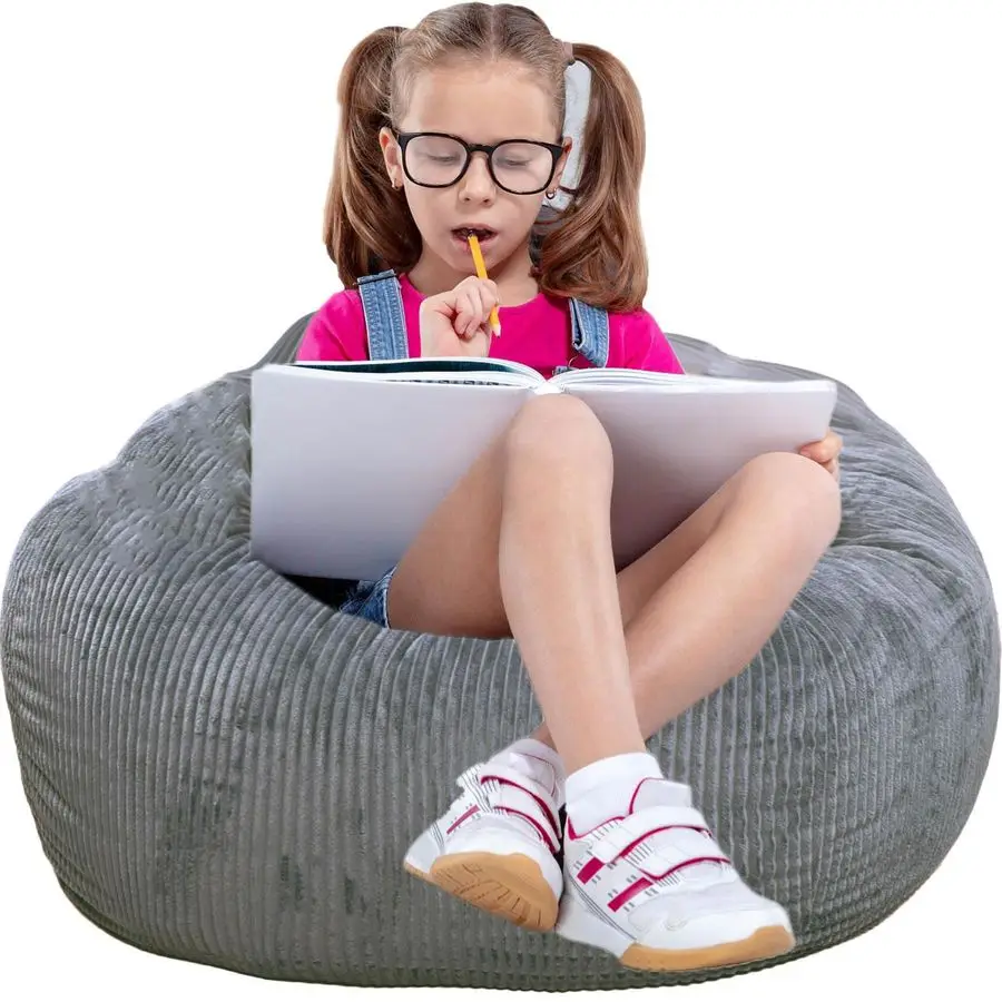 

Bean Bag Chair, with Faux Rabbit Fur Cover for Teens and Kids, Memory Foam Bean Bag Chairs, Ultra Soft Faux Fur Fabric, 2.5 fee