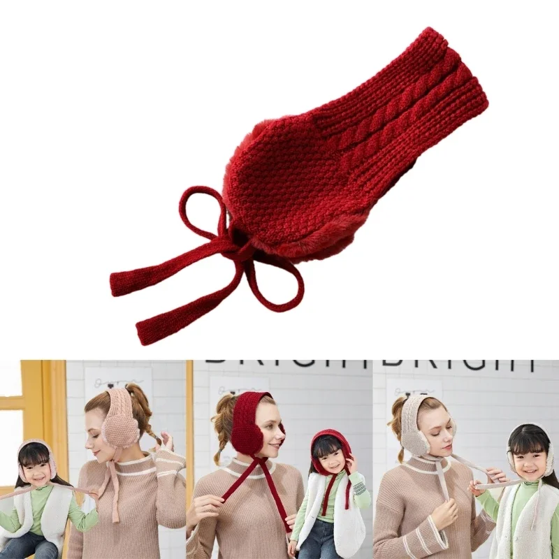 Soft Stretch Winter Warm Cable Knit Ear Warmer Headband Crochet Ear Warmer Headband Knit Earmuffs for Children