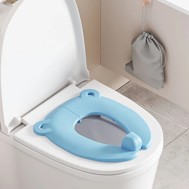 Children\'s Portable Folding Travel Toilet Seat With Non-Slip Silicone Pad Potty Training Seat for Toddlers, Boys and Girls