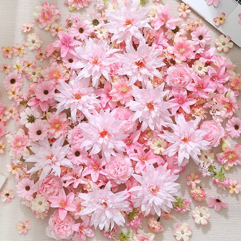 15/50 Stück Rosa Künstliche Blumenköpfe Seidenrosen Kunstblumen Bastelbedarf Partyzubehör Heimdekoration Hochzeitsdekoration Bastelgeschenk Kranz