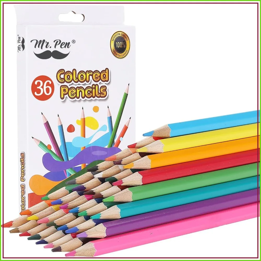

36 Colored Pencils for Kids, Soft Core Pre-Sharpened, Bulk for Adult Coloring, Drawing, Sketching, Teacher Supplies, Classroom Prizes