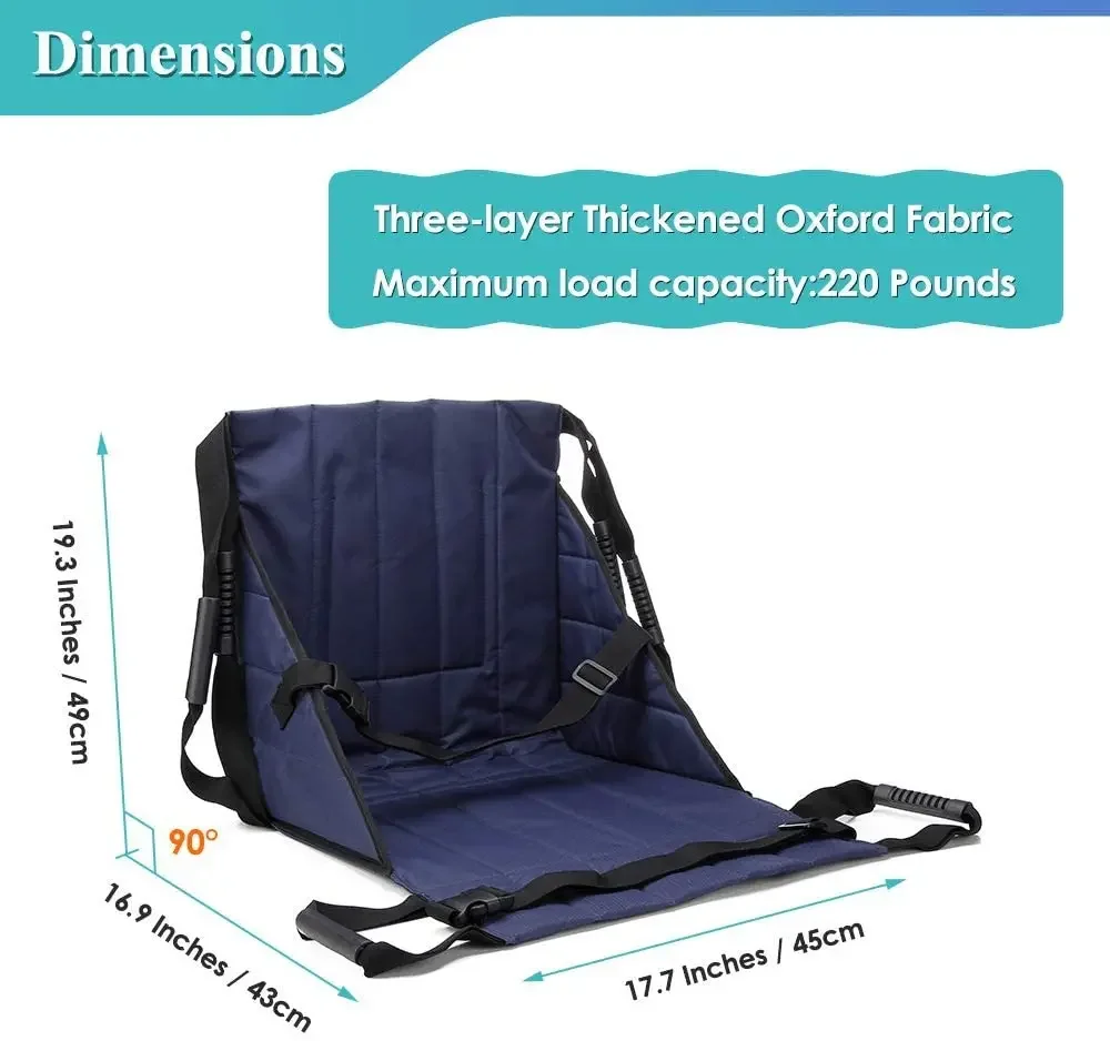 Multi-Purpose Wheelchair Transfer Belt Elderly Patient Lifting Sling Seat Pad Mobility Assistance Pad for Disabled Moving Straps