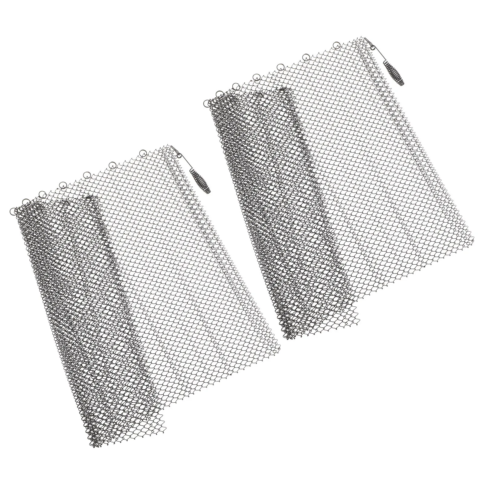 2pcs Mesh Fireplace Screen Curtain Iron Sparks Guard Panel For Hearth Protection Metal Fireplace Panels Cold Ventilation