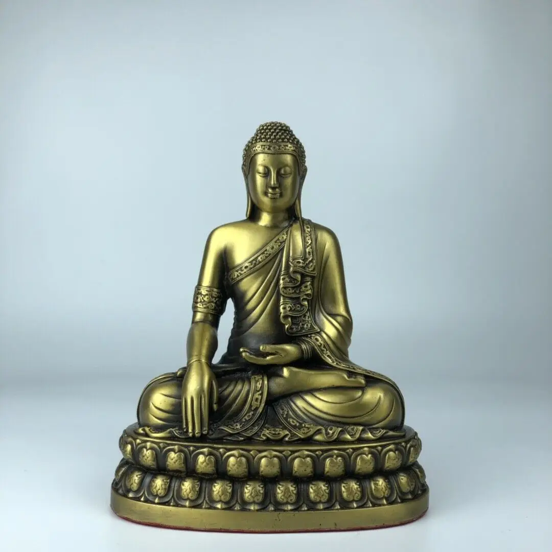 

Tibet Buddhism Temple old Brass Copper Seat Sakyamuni Buddha Statue Shakyamuni