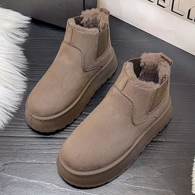 2024 Winter Women Snow Boots Plush Warm Non Slip Waterproof Ladies Flats Sneakers Casual Slip on Female Ankle Boots Botas Mujer