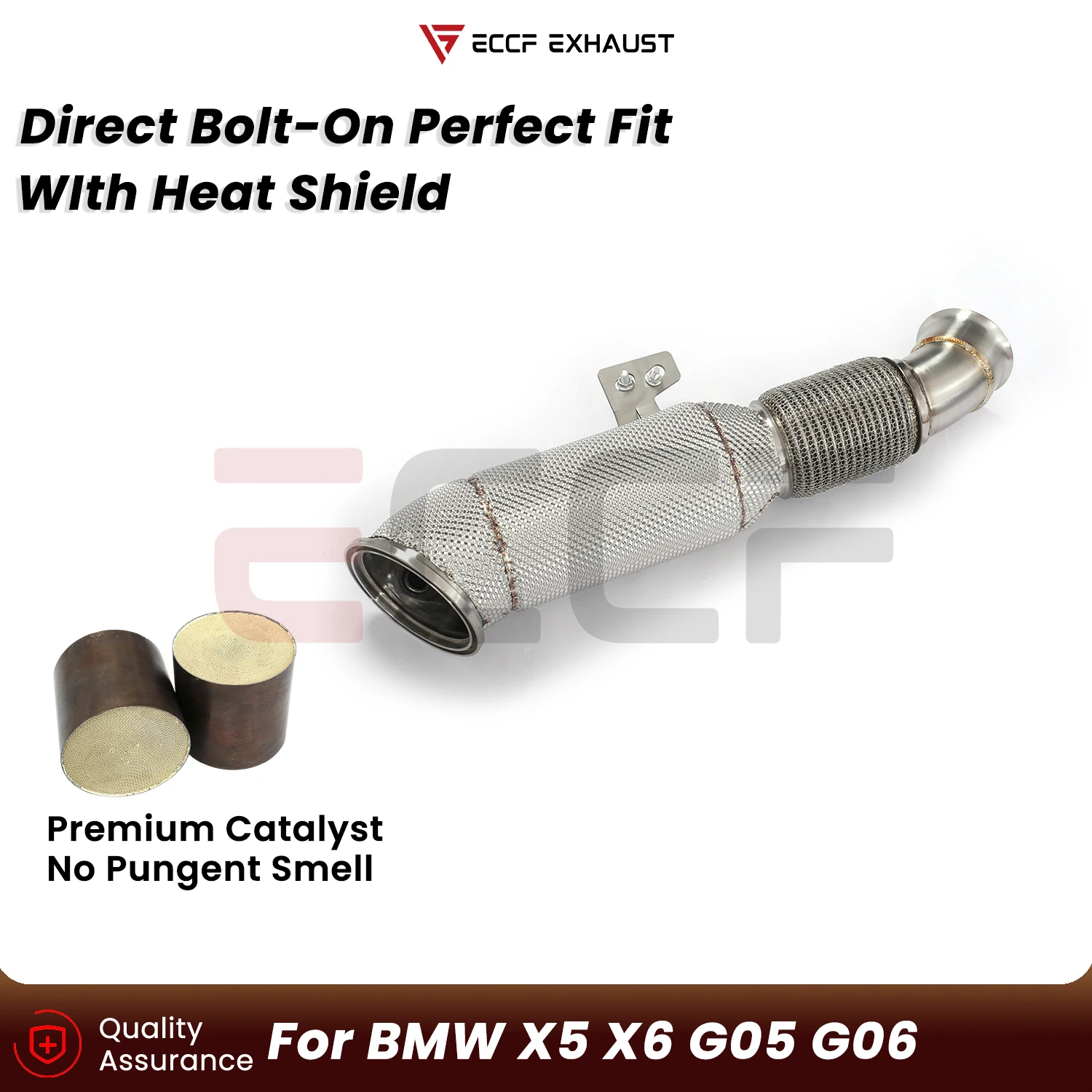 Sporty Downpipe With Heat Shield For BMW X5 xDrive54e G05 Aggressive Exhaust Sound Plug and Play Performance Upgrade