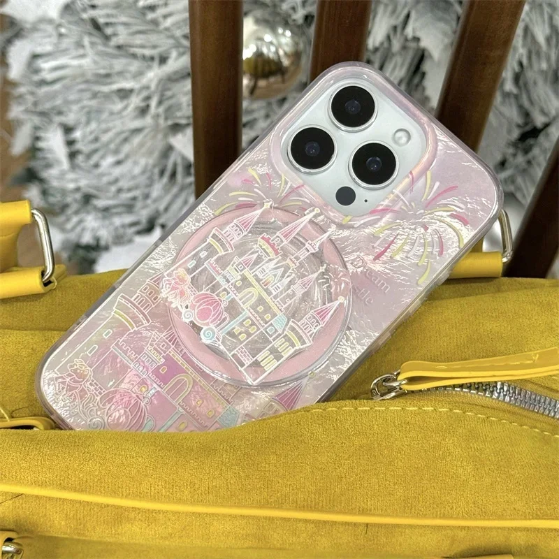 Support De Téléphone Avec Poignée De Château De Dessin Animé Coréen, Support Universel Pour IPhone 17 17 15 Samsung