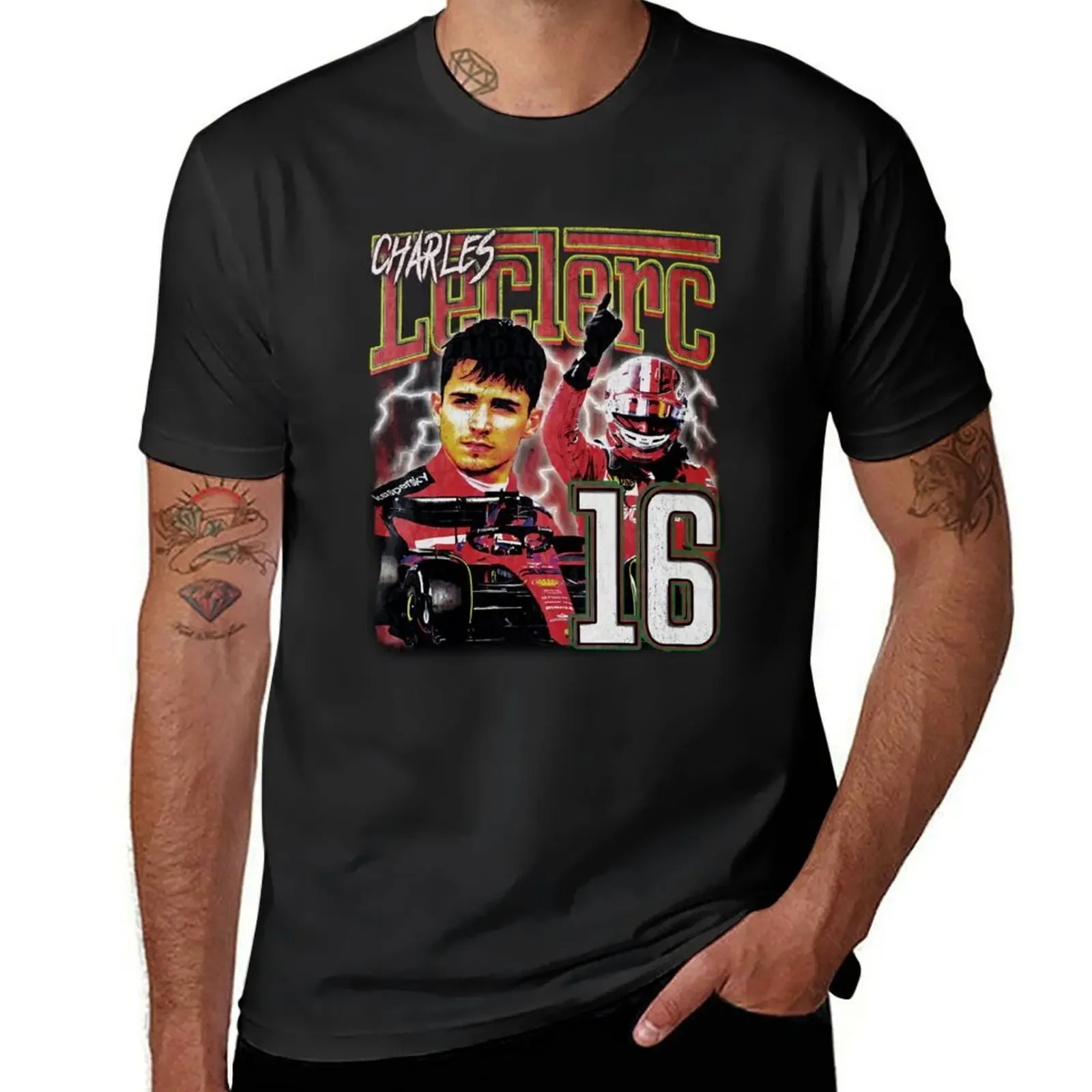 

Charles Leclerc 16 art T-Shirt vintage clothes summer tops Men's t shirts