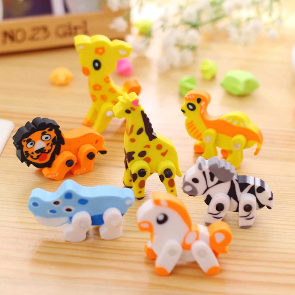 30 قطعة ممحاة الحيوان الكرتون انفصال مجسمة الجدة الاطفال القرطاسية الطفل