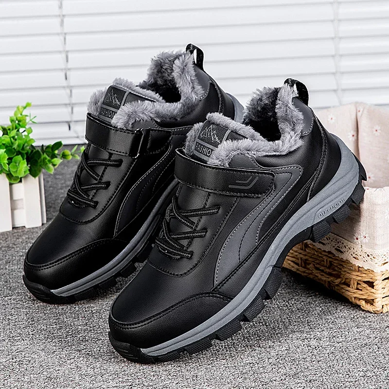 Mountain Climbing Shoes for Men Warm Cotton Male Hiker Trekking Sneakers Luxury Brand Winter Hunting Forest Walking Shoes