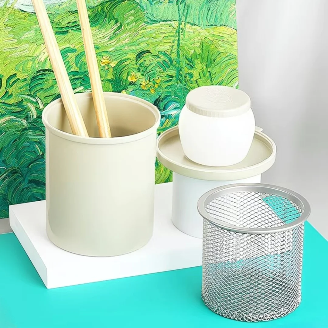 Pen washing bucket for art students, multifunctional stainless steel filter pen washing bucket view 6