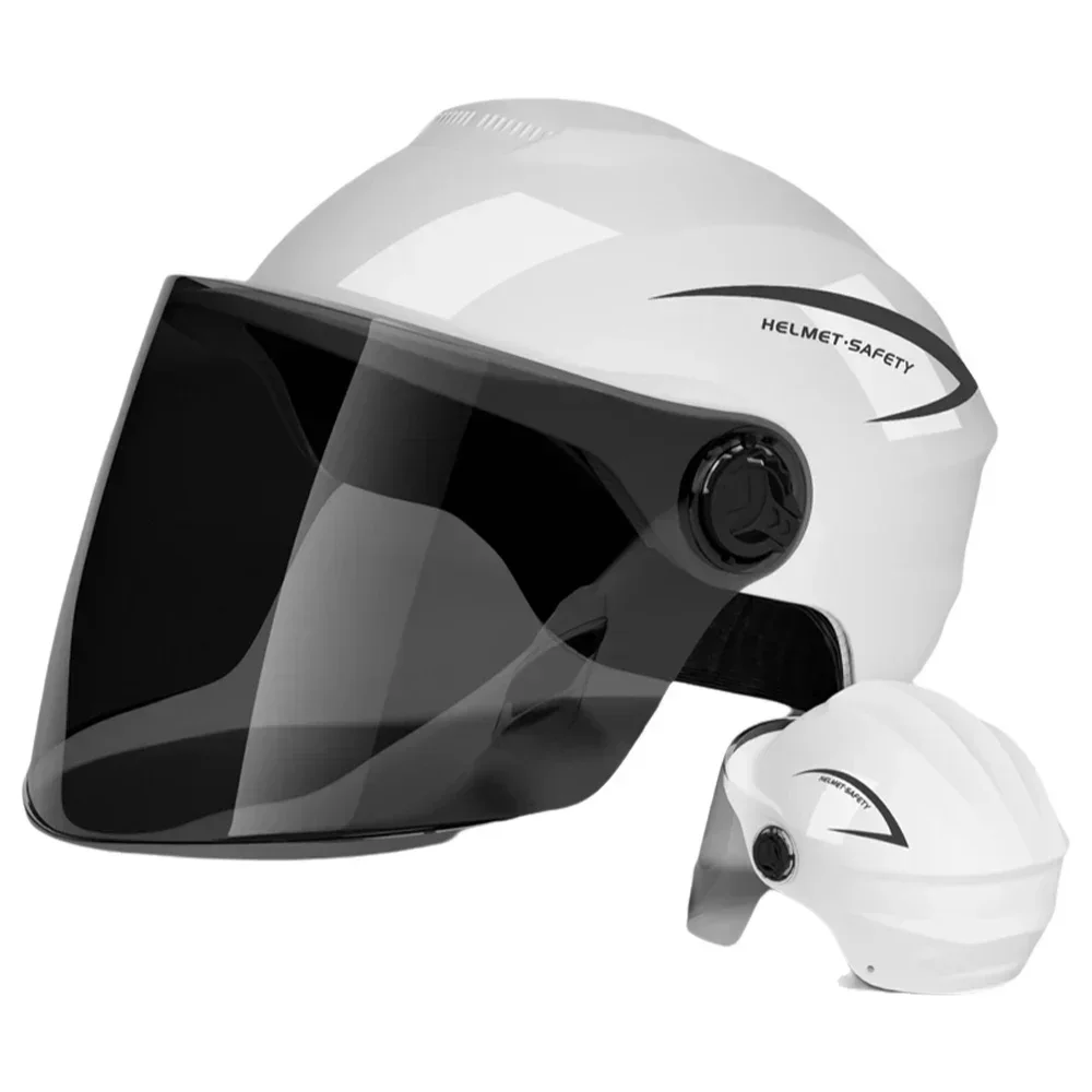 AliExpress NONE Lightweight Rainproof Half Helmet for Electric Bike & Motorcycle - Unisex All-Season Safety Cap with Sun Protection