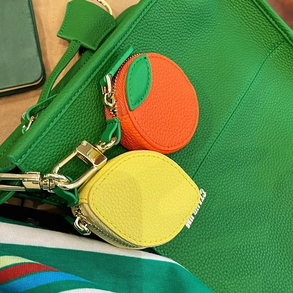 

Fashion Cherry Fruit Shape Coin Purse Strawberry Zipper Fruit Keychain Korean Style Wallet PU Leather Pendant Outdoor