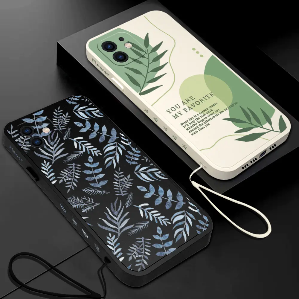 

Cute Green Blue Flower Phone Case For Xiaomi Redmi Note 12 12S 11 11S 11T 10 10A 10T 10S 9T 9 8 7 Pro Plus 10C 9A 9C 4G 5G Cover