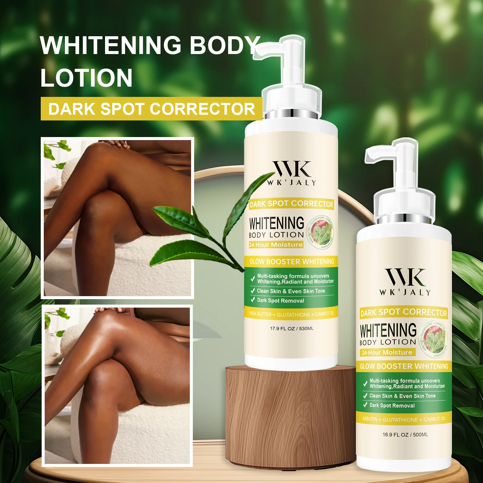 WK JALY Glutathione Whitening Body Lotion, Dark Spot Corrector, With N