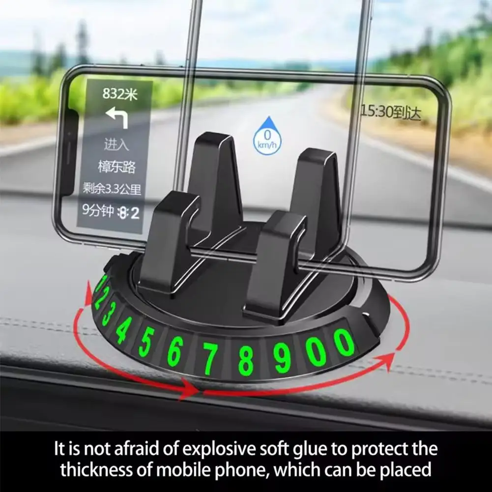 

Car Phone Holder Rotatable Adhesive Non-slip Slot Support GPS Parking Bracket Navigation Temporary Card Car Universal N0Q5
