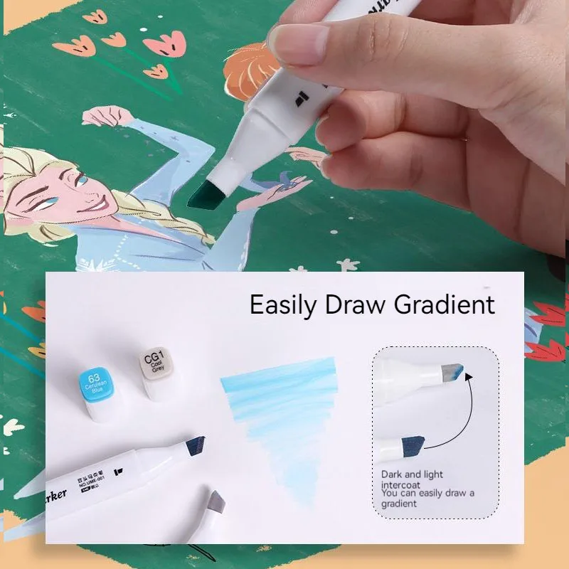 24/36/48color Disney Mickey Marker Pen Student Art Special Drawing Graffiti Double Headed Watercolor Pen Kids Stationery Supplie