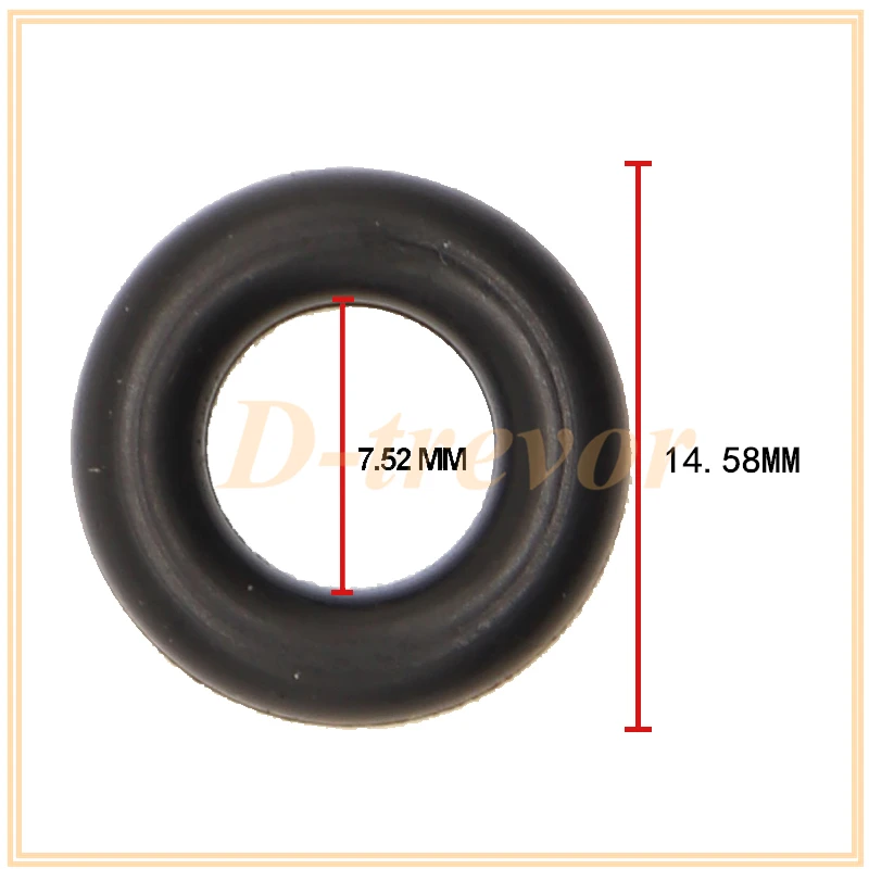 100 조각 씰링 링 고무 오링 7.52*3.53*14.58mm, 아우디 BMW 포드 보쉬 연료 인젝터용 연료 인젝터 수리 키트