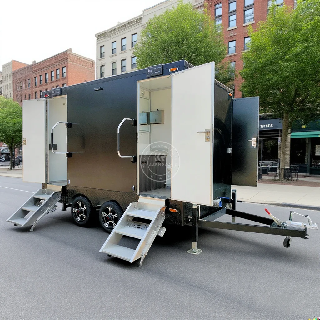 

Luxury Mobile Toilet Trailer Portable Bathroom Restroom Trailer Best-Selling Mobile Restroom Trailer USA Standard