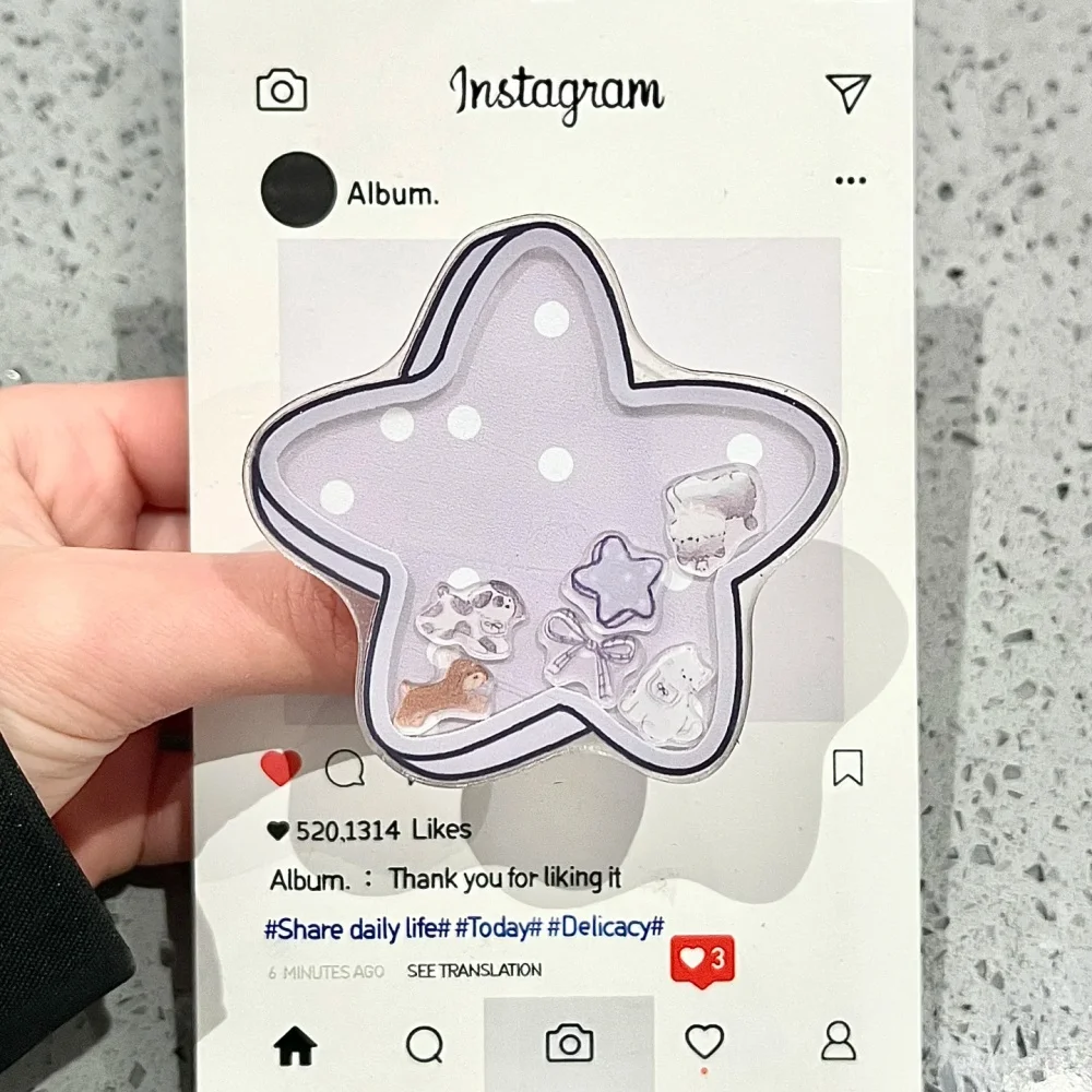 

Милый мультяшный зыбучий песок Shake Star GripTok Grip tok Кронштейн для iPhone 15 16, универсальный держатель для телефона, подставка для телефона