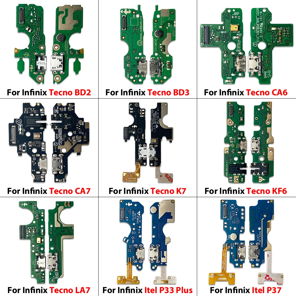 

For Infinix Itel P33 Plus P37 Tecno B1G BD2 BD3 CA6 CA7 K7 KF6 LA7 Pop 2 3 4 USB Charge Port Jack Dock Connector Charging Board