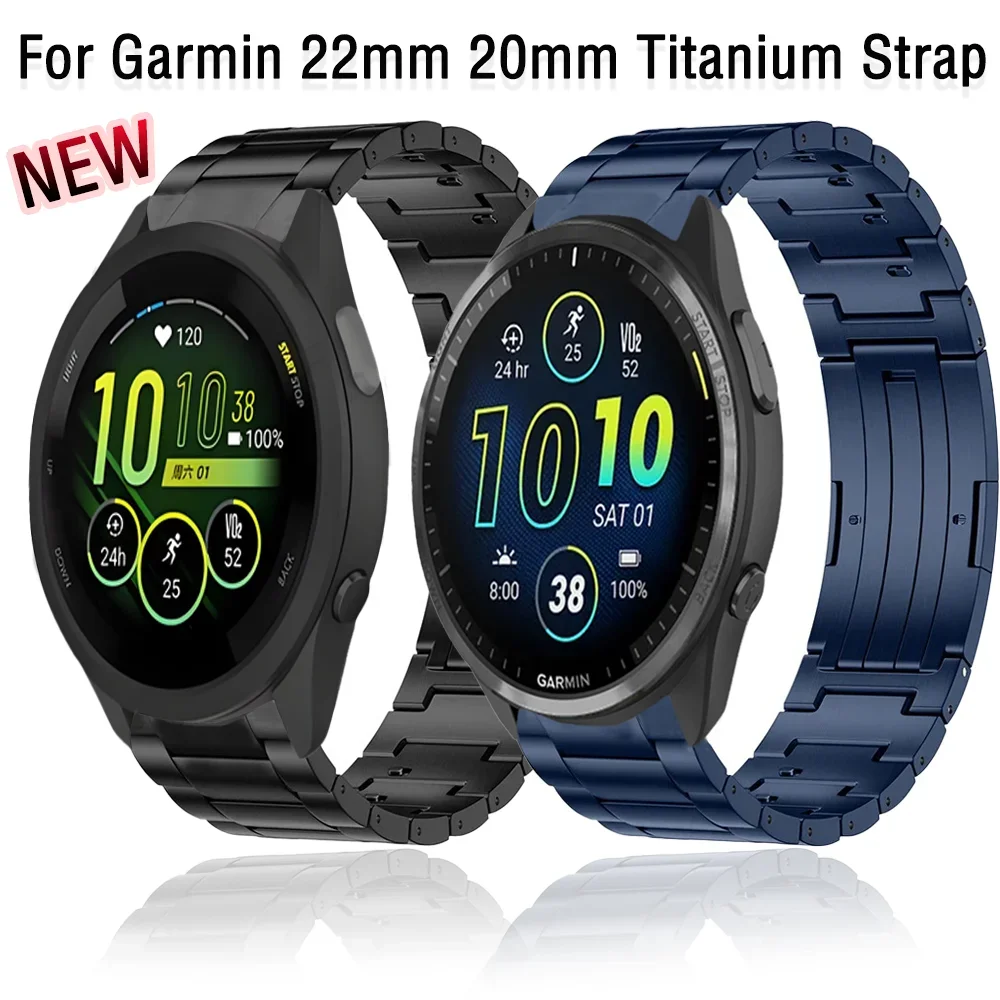 20/22mm Quick Release Titanium Strap for Garmin Approach S50 Forerunner 965 265 55 165 Wristband Garmin Active 6 5 Vivoactive 6