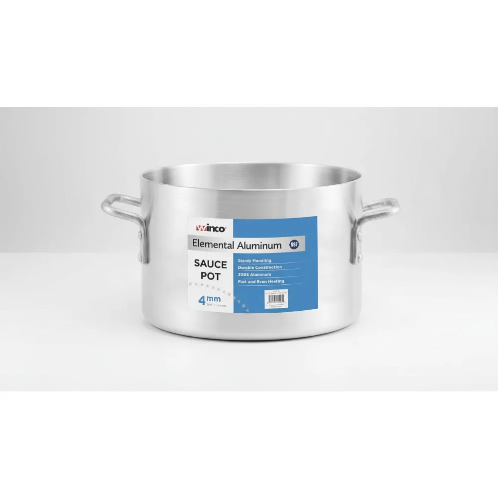 

20 Quart Aluminum Sauce Pot Professional Heavy-Duty Stockpot for Chefs Home Cooking Large Capacity