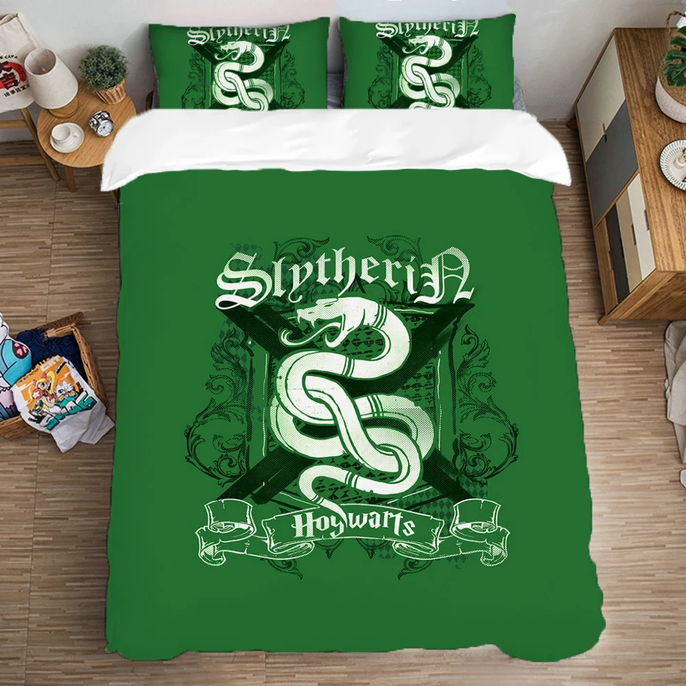 Snake-Slytherins Duvet Cover Pillowcase Bedding Set For Adult Boy Girl Bedroom Decoration Children Gift Large US EU AU Size