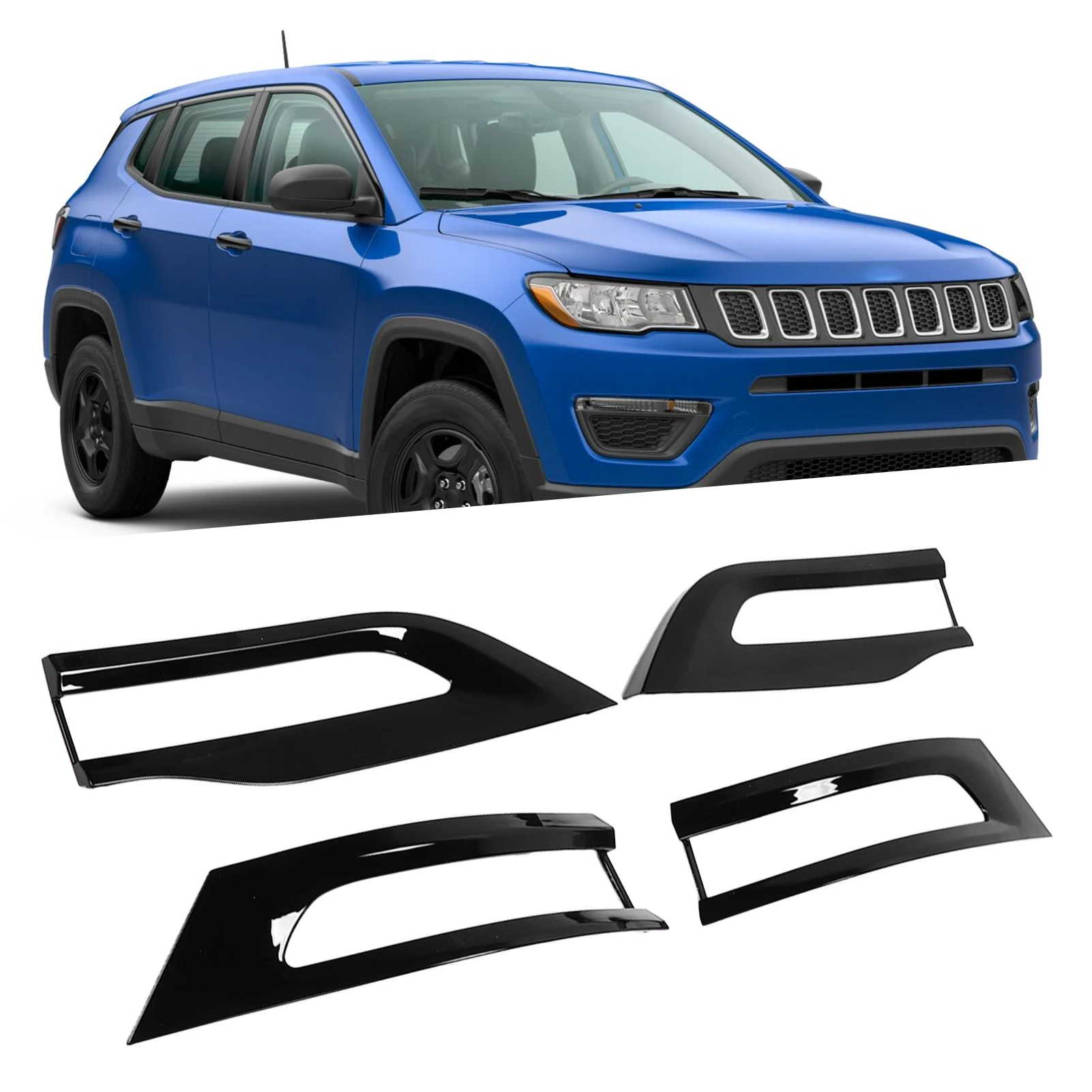 

4 шт. глянцевая черная замена накладки заднего фонаря для Jeep Grand Cherokee 2014-2020 гг.