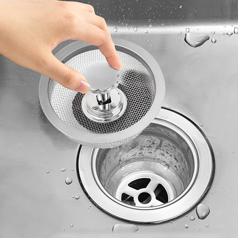 Universal Kitchen Sink Strainer Stopper Stainless Steel Bathroom Filter Basin Hair Catcher Stopper Floor Waste Plug Kitchen Tool