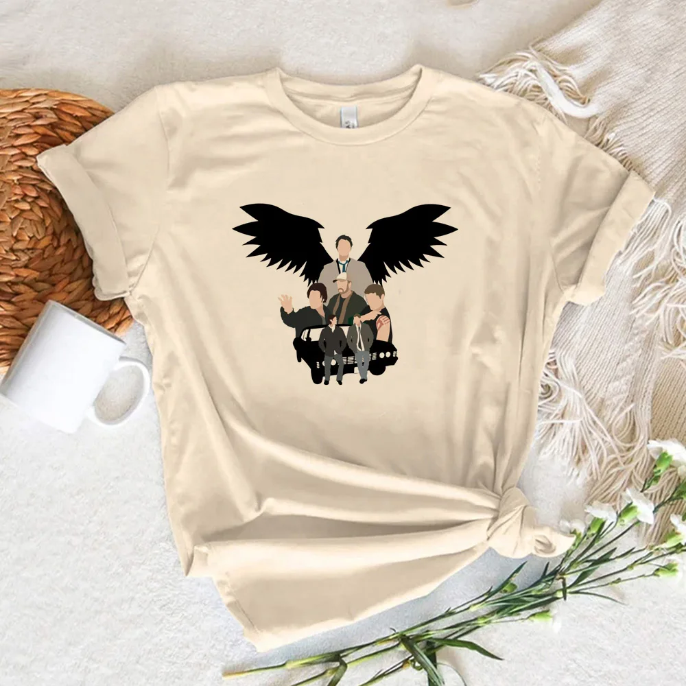 Supernatural t shirt women designer harajuku manga t-shirts female funny anime 2000s clothing