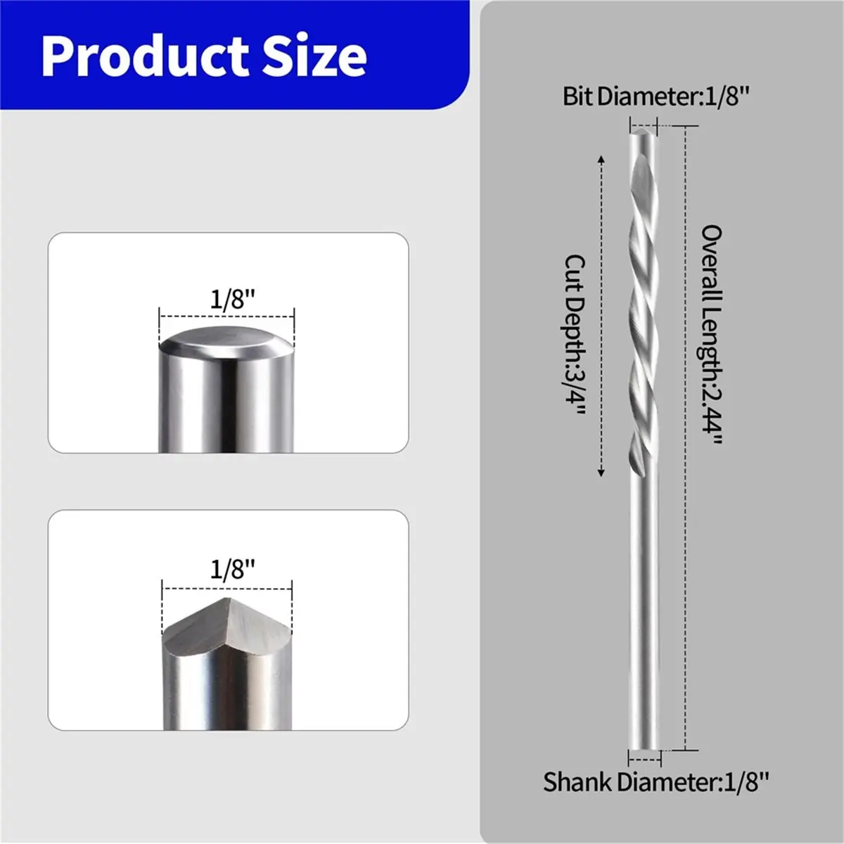 

A58Z 25 Pcs Drywall Cutting Bit, 1/8 Inch Spiral Saw Tip Cutting Bits,Steel Drywall Cut Out Bit,for Gypsum Board Drywall