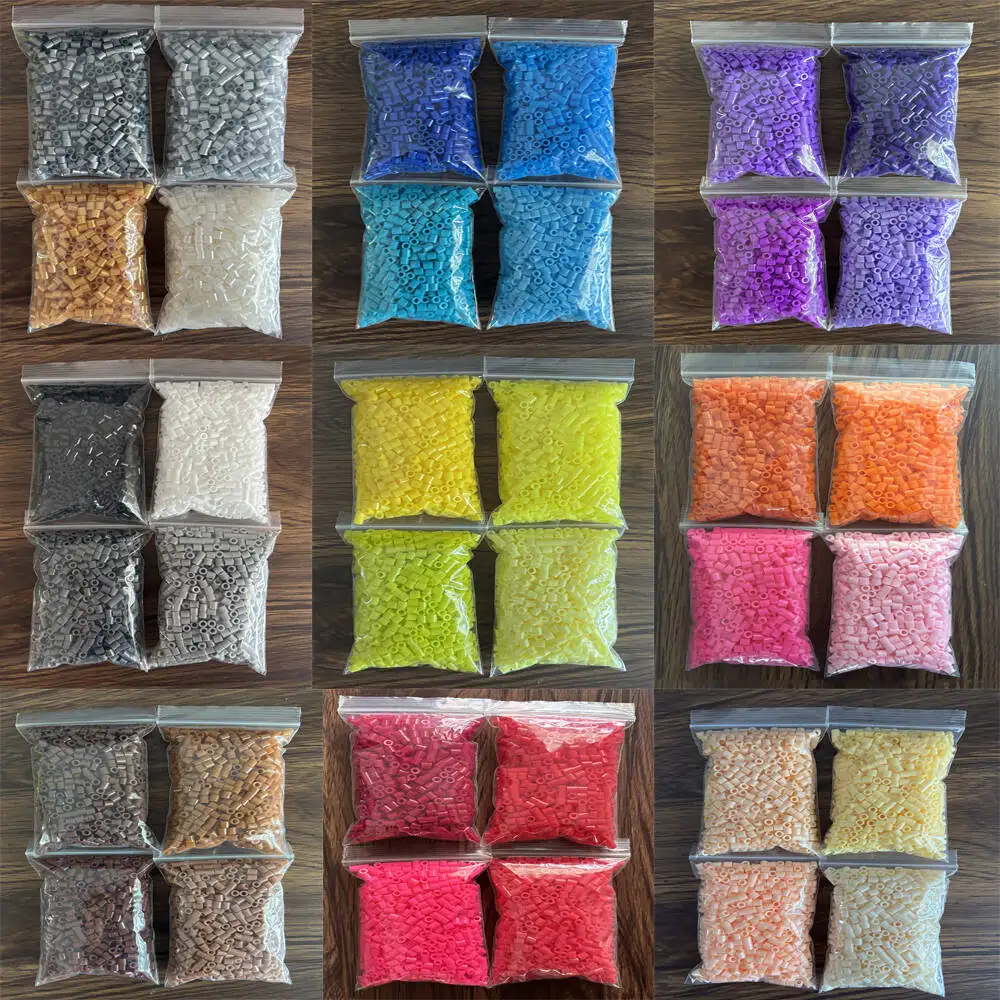 4 Bag 2000pcs 5mm Fuse Beads for DIY Handmade Jewelry Making Supplies - Melting Beads Pixel Puzzle Beads for Creative Crafting