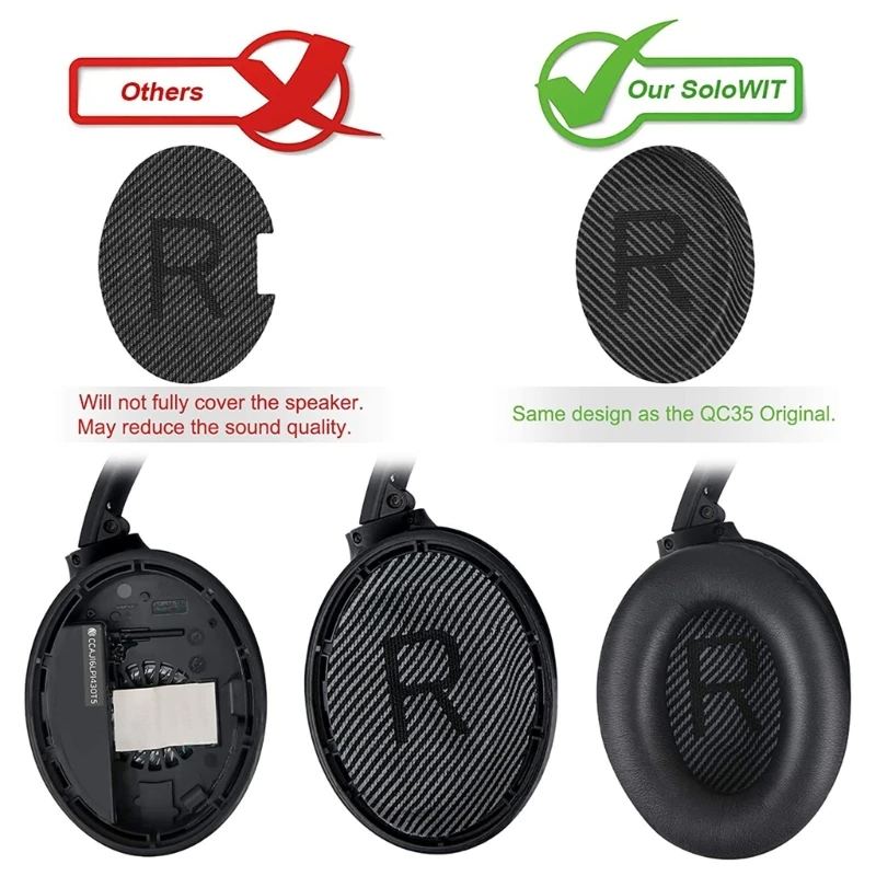 Replacement Memory Foam Ear Pads Leather Cushions for Bose QuietComfort 35 QC35, QC35 ii Headphones Earpads Headbeam headband - Image 3