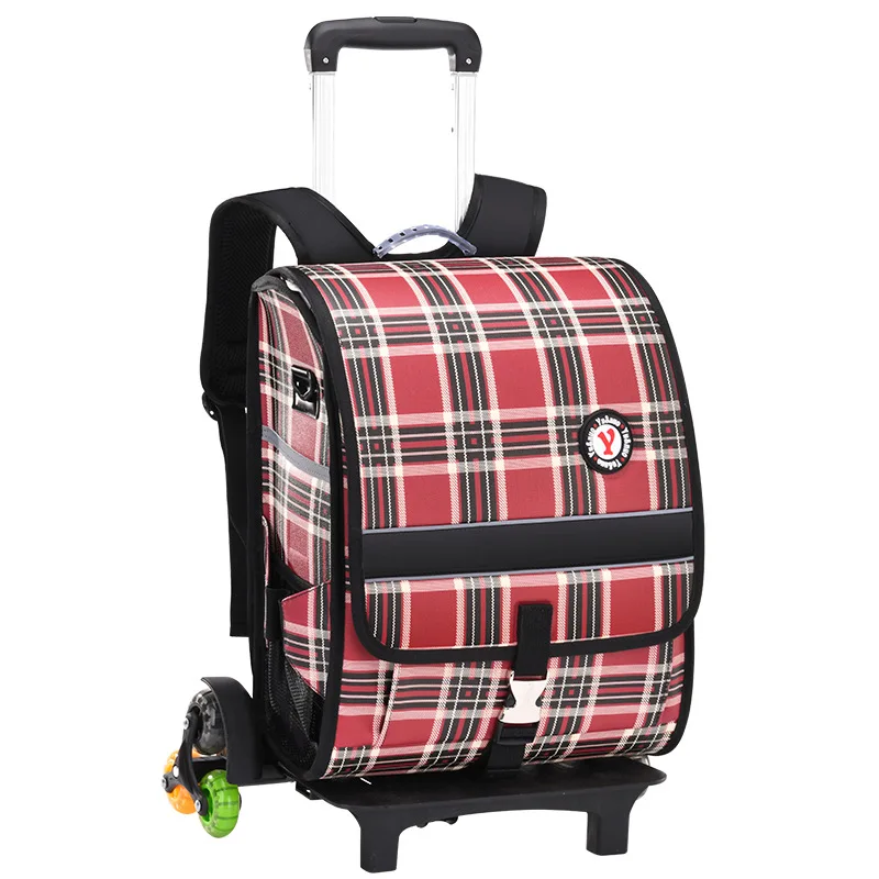 Zaino Trolley stile rtish con ruote zainetto impermeabile per zainetto per ragazze zaino per bambini