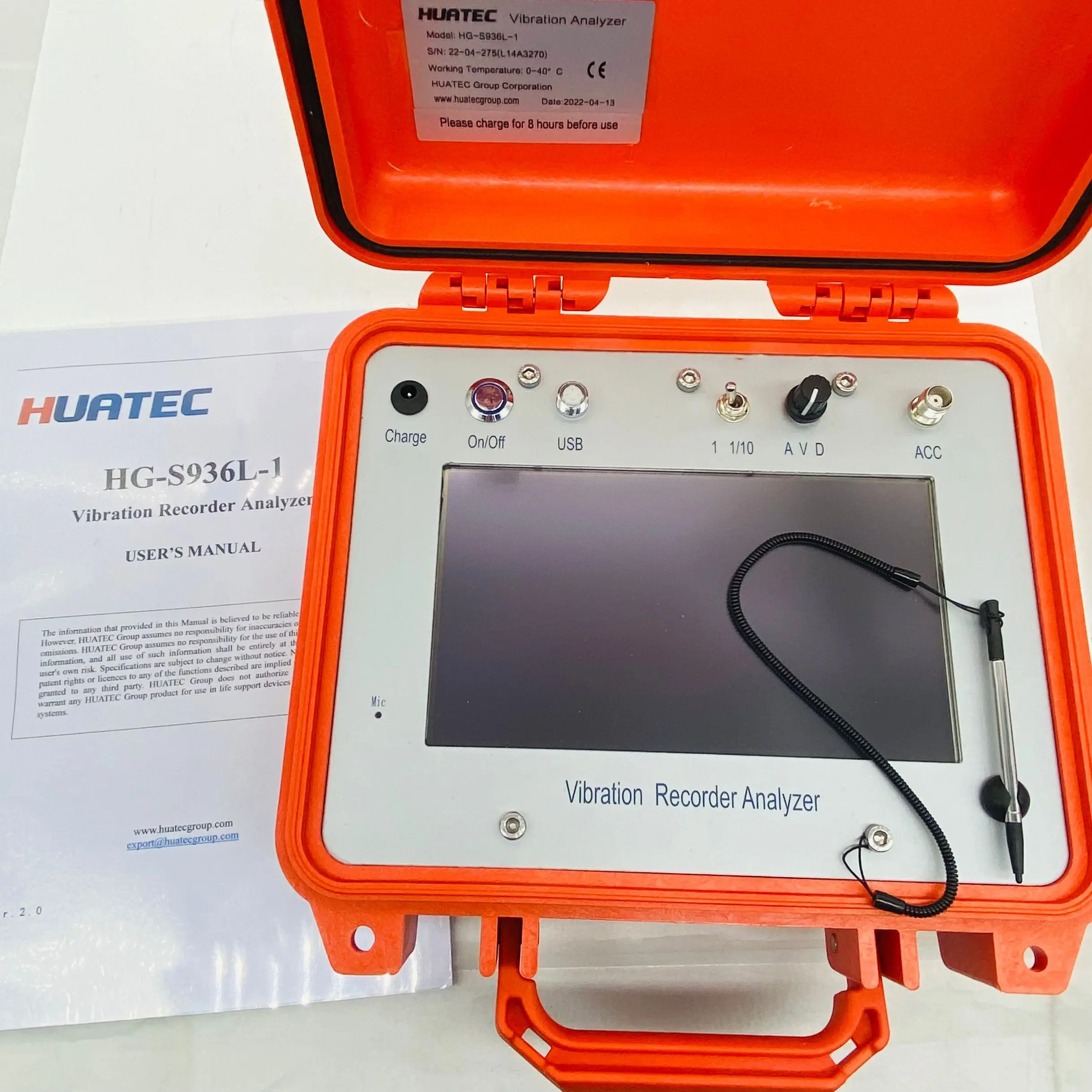 HG-S936L-1 Integrated version Touch screen Display Ground Structure Vibration Recorder Analyzer