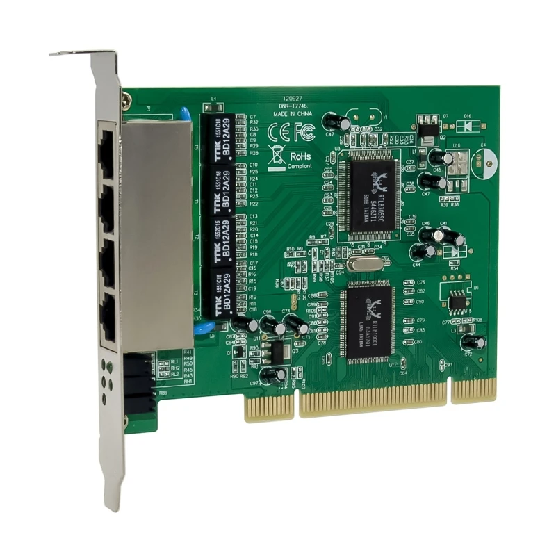 

PCI Quad Fast Ethernet Switch Board 100Mbps Realtek PCI V2.2 RTL8305+8100CL Chipset 4 Port RJ45 Network Switch Lan Card